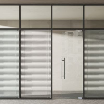 现代单开门 办公玻璃门