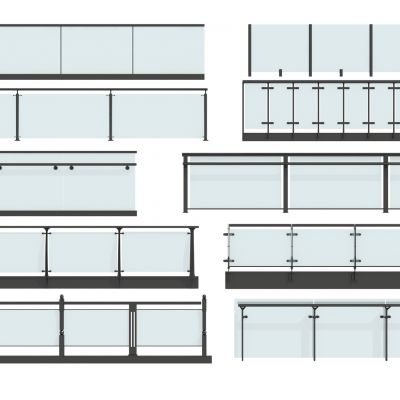 现代玻璃扶手栏杆