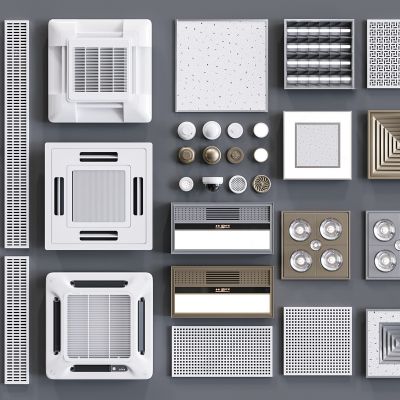 现代空调出风口 喷淋 消防 浴霸