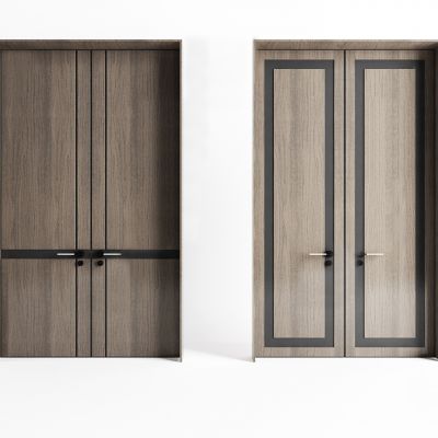 现代双开门 入户门 木门