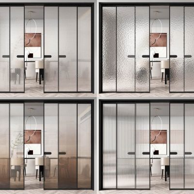 现代玻璃推拉门