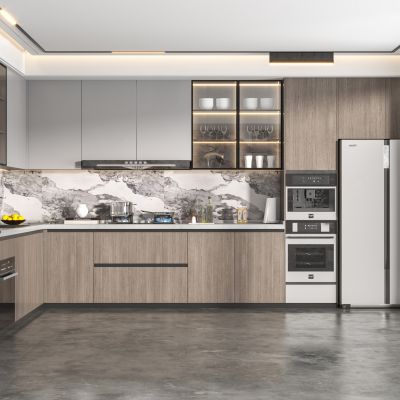 现代家居开放厨房 厨房用品 厨具