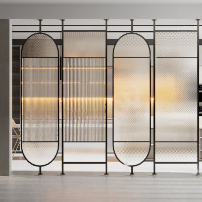现代玻璃屏风隔断 办公室隔断 磨砂玻璃