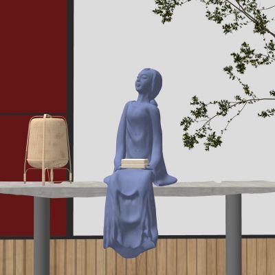 新中式人物雕塑摆件,雕像,摆件,摆台