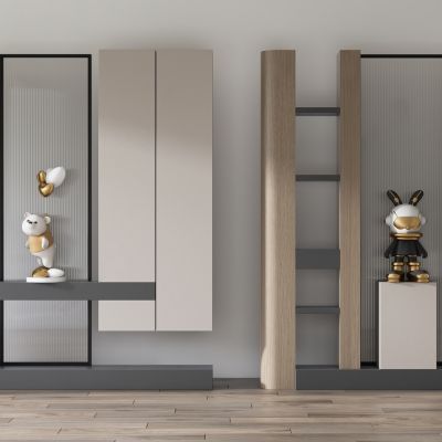 现代玄关隔断 雕塑摆件