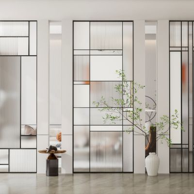 现代磨砂玻璃隔断