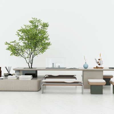 现代景观条案，端景台，茶桌椅，书法台，大厅景观台，案几，装饰台桌