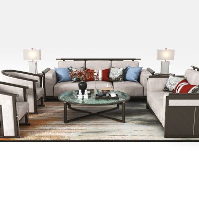 新中式沙茶几组合