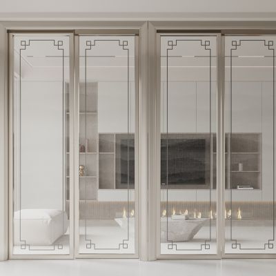 新中式玻璃推拉门