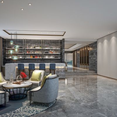 新中式别墅休闲娱乐室