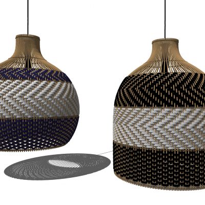 侘寂风藤编吊灯