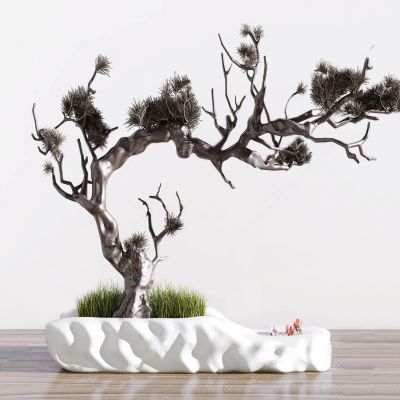 新中式松枝摆件