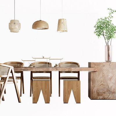 侘寂吧台吧椅组合 餐桌椅组合