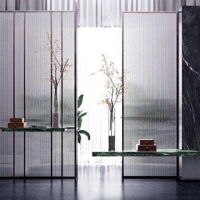 现代装饰性玄关 玻璃隔断 屏风