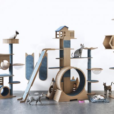 现代猫爬架 宠物猫 猫咪玩具 猫抓板