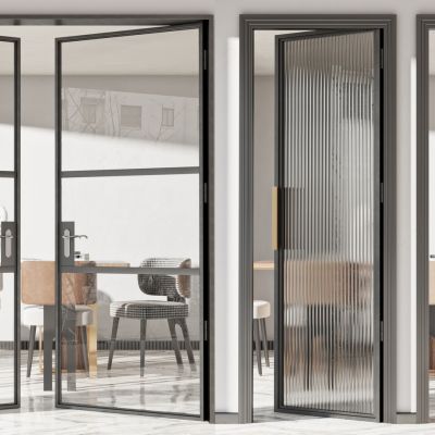 现代单开门 玻璃门 玻璃推拉门