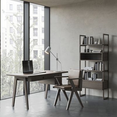 现代书桌椅组合 书架