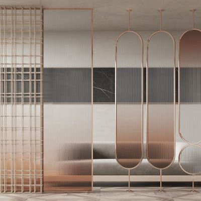 现代玻璃屏风 隔断