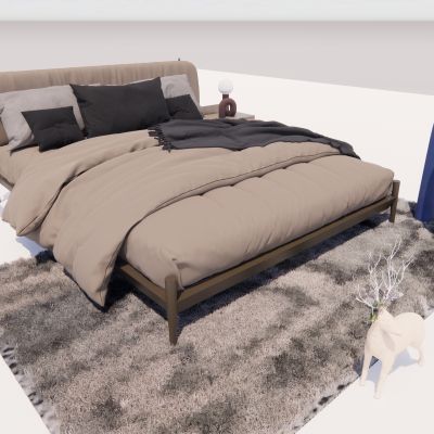 现代极简双人床