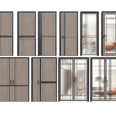 现代单开门 双开玻璃门组合