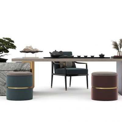 新中式茶桌椅组合