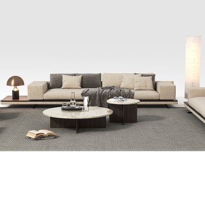 现代沙发茶几组合，休闲椅，茶几，落地灯，摆件