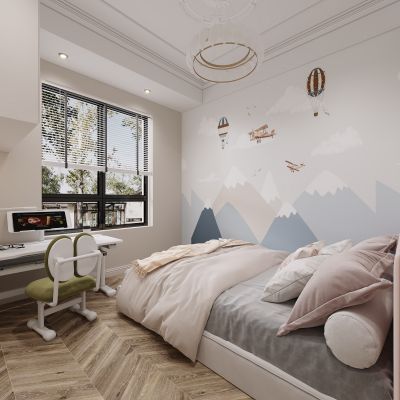 现代卧室，卧室