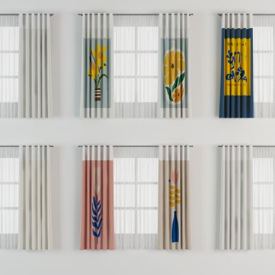 现代极简风北欧克莱因蓝窗帘