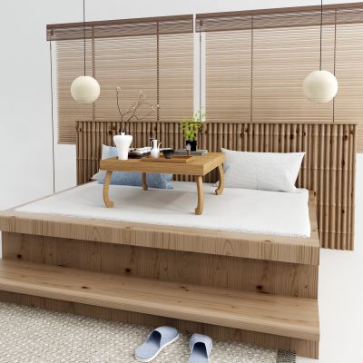 自然風(fēng)榻榻米 竹簾 竹竿