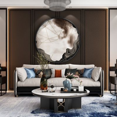 轻奢简约新中式客厅