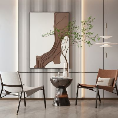 现代休闲椅 装饰挂画