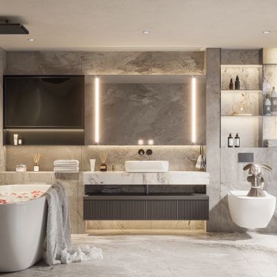 现代卫生间,卫生间装修,卫生间设计,很好的一套卫生间,现代轻奢卫生间