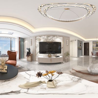 美式全景客餐厅厨房