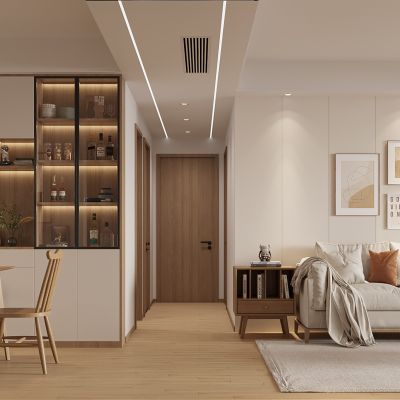 北欧客餐厅，沙发茶几组合，餐桌椅组合，酒柜