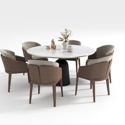 现代圆餐桌椅