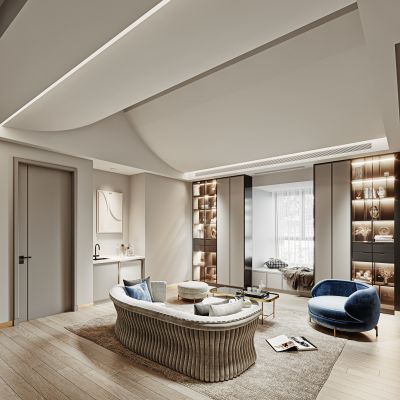 现代轻奢休闲起居室