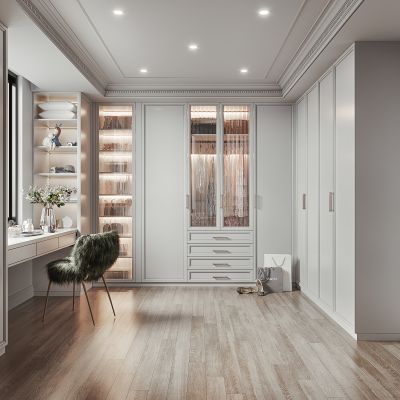 简欧衣帽间,试衣间,梳妆台