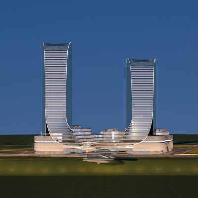 现代高层办公楼3D模型