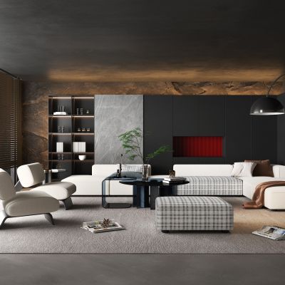 现代风格的客厅