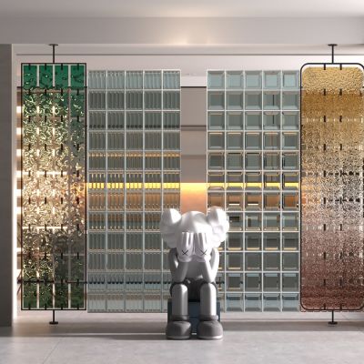 现代玻璃砖隔断屏风