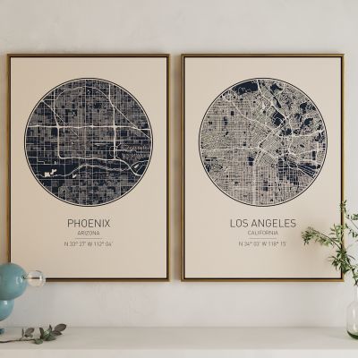 现代城市地图艺术挂画