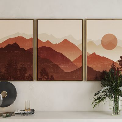 北欧日月群山艺术挂画