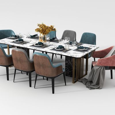 现代餐桌椅组合