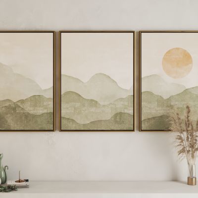 北欧日月群山艺术挂画