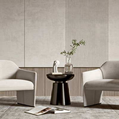 现代休闲椅 椅子 沙发椅 边几角几 花瓶 摆件