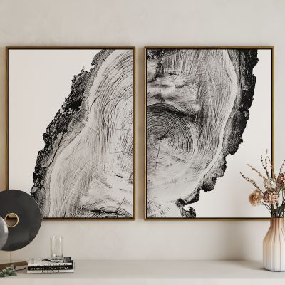 现代树干年轮艺术挂画