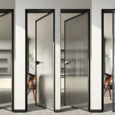 现代玻璃单开门 推拉门
