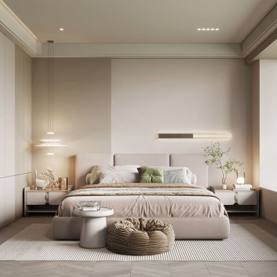 奶油风卧室 客卧