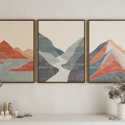 北欧群山河谷艺术挂画