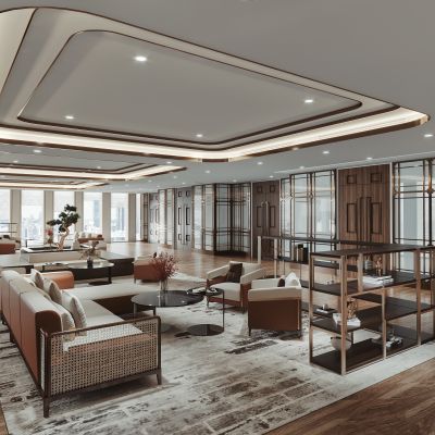 新中式售楼处接待大堂